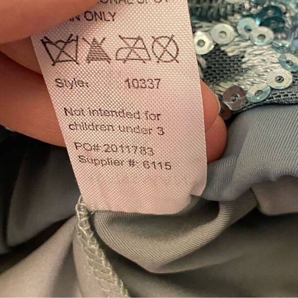 WEISSMAN Dance Costume 2 piece Sage green sequin Guiltfree 10337 MA adult - Picture 6 of 13